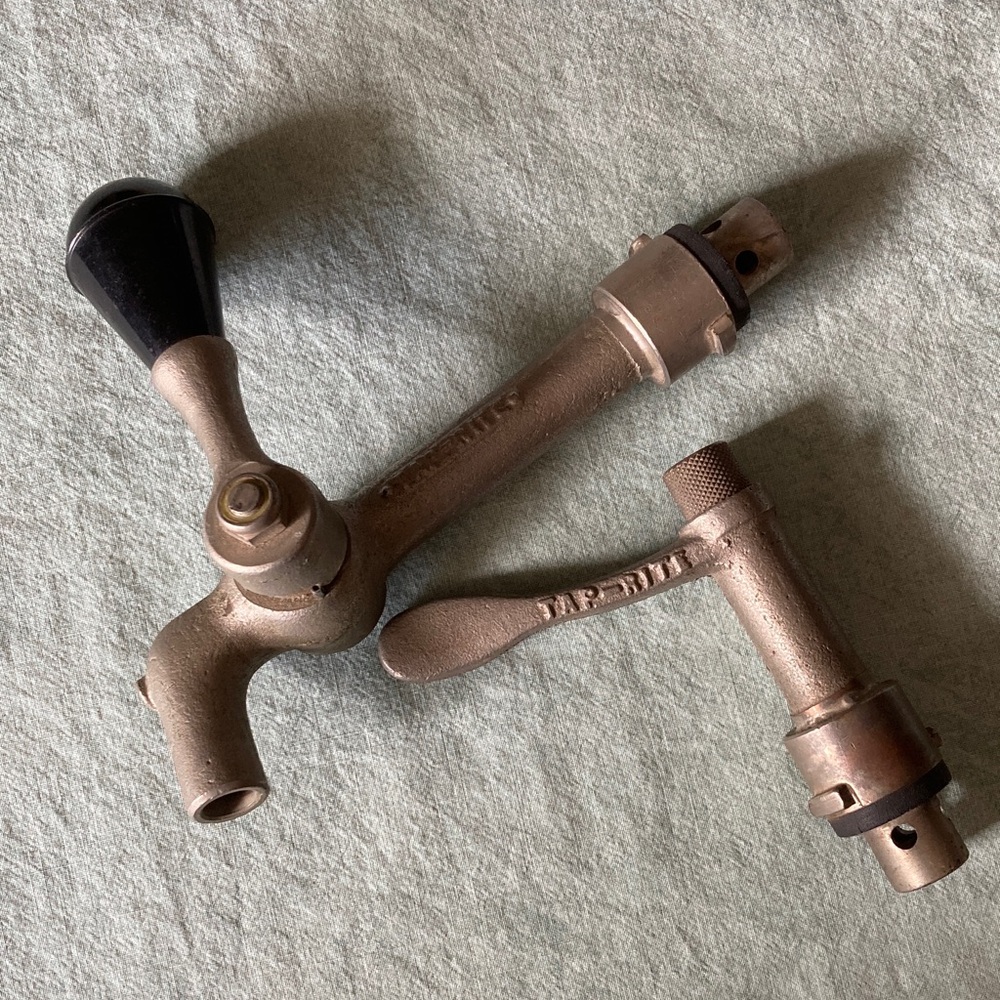 Vintage Beer Keg Tap & Spigot Set - Black and Silver